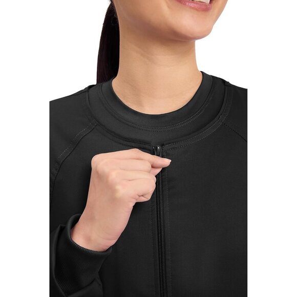 Women's Zip Front Scrub Jacket Soft Breathable Stretch Pockets Nursing Uniform - Picture 3 of 7